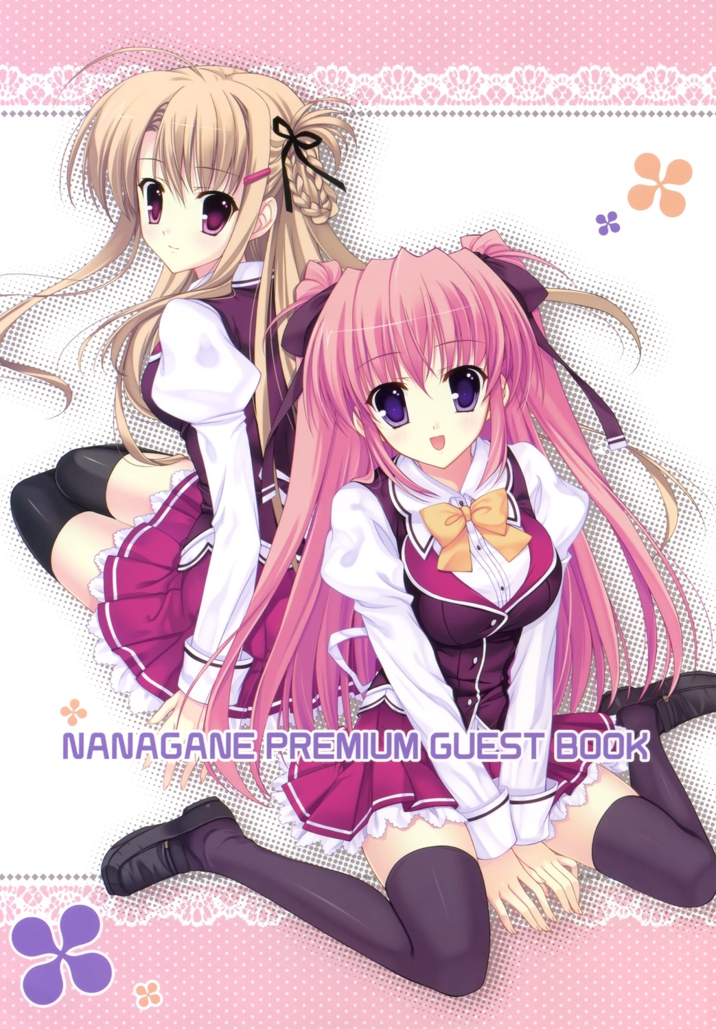 mitha, nanagane_educational_institution, sakuranomiya_arisa, seifuku, shirasagi_otoha, thighhighs