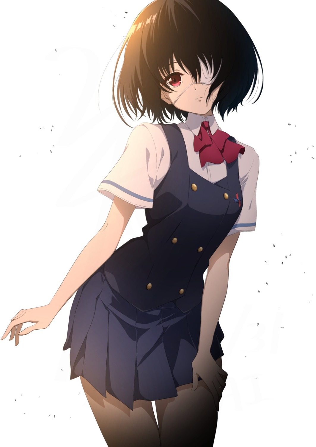 another, eyepatch, misaki_mei, nishizuki_shino, seifuku