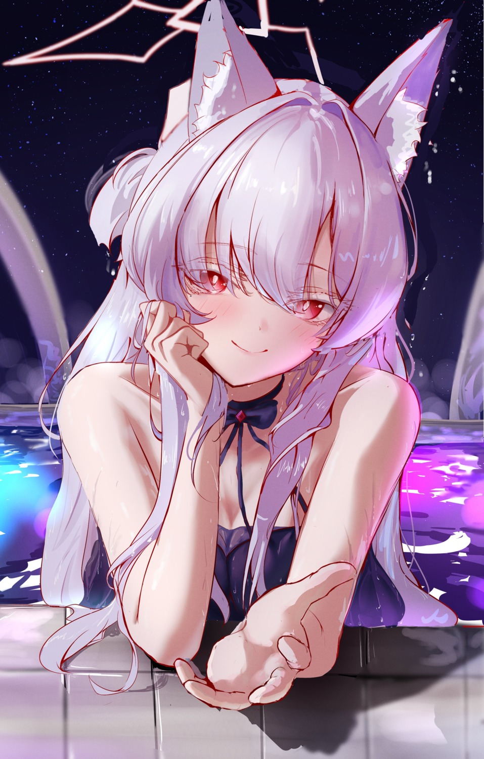 animal_ears, blue_archive, halo, kiyosumi_akira, seeyouu73, swimsuits, wet