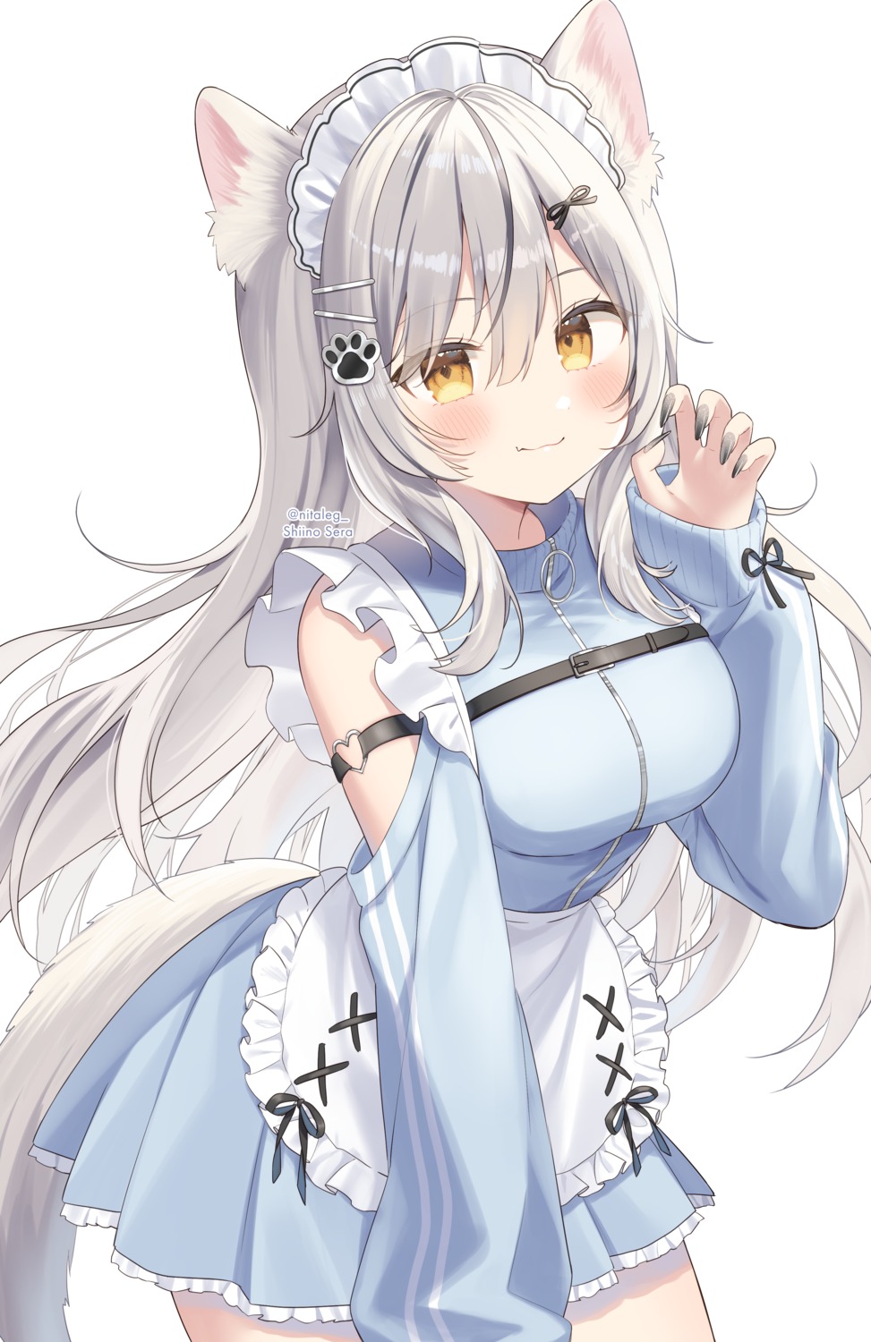 animal_ears, maid, shiino_sera, tail