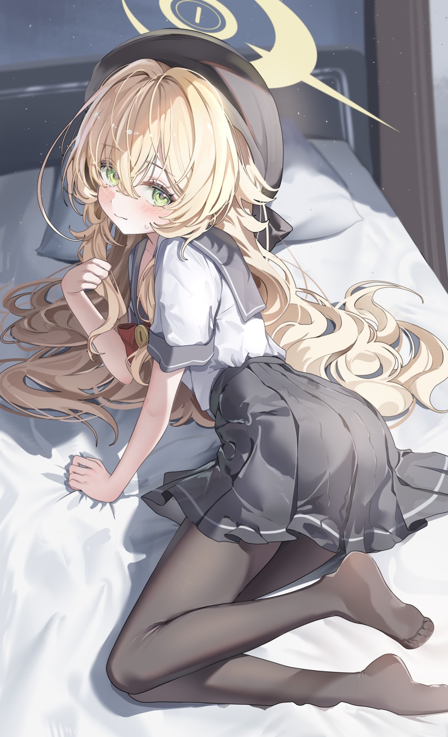 blue_archive, halo, pantyhose, professor_niyaniya, seifuku, umou_(umouawa)