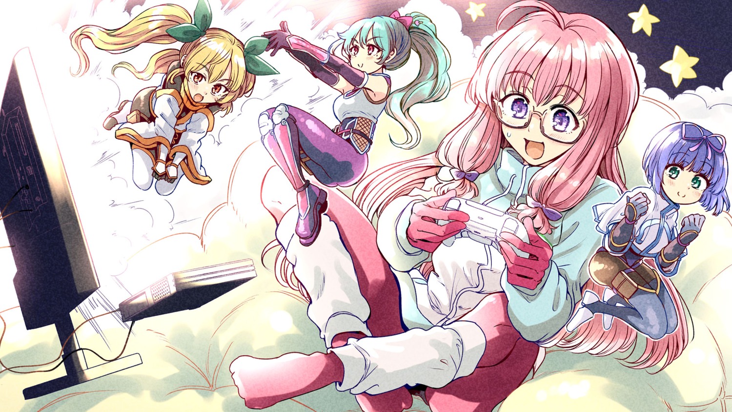 bodysuit, bonkara, fishnets, garter, genderswap, gym_uniform, ideura_shizuri, izumi_hina_(neet_kunoichi)