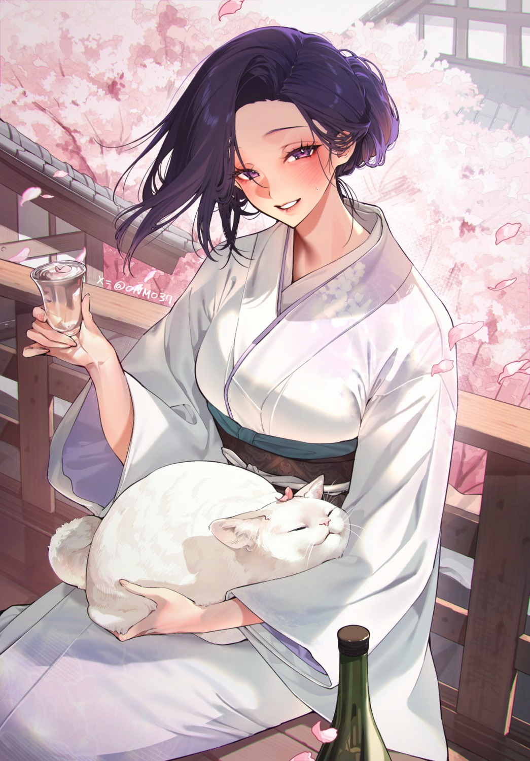 kimono, neko, sake, sino42