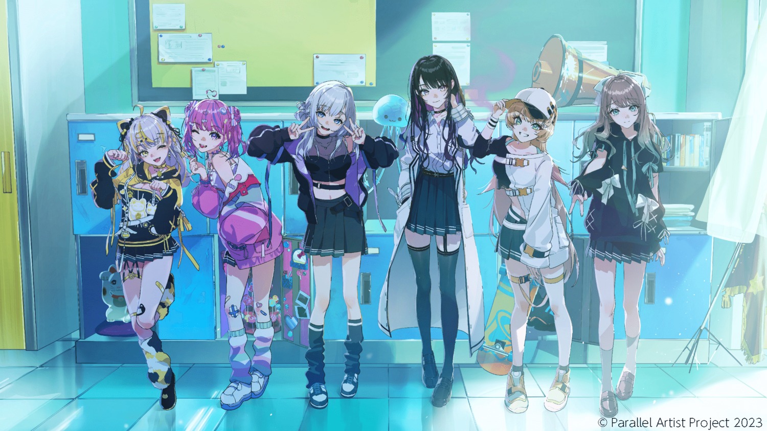 amagasaki_ame, animal_ears, bandaid, garter, kanbara_asahi, nekomimi, no_bra, parast!, see_through, shirakasa_kurage, stockings, suzukami_utane, tagme, thighhighs, tokiwagi_hata, uniform, yakushino_shino