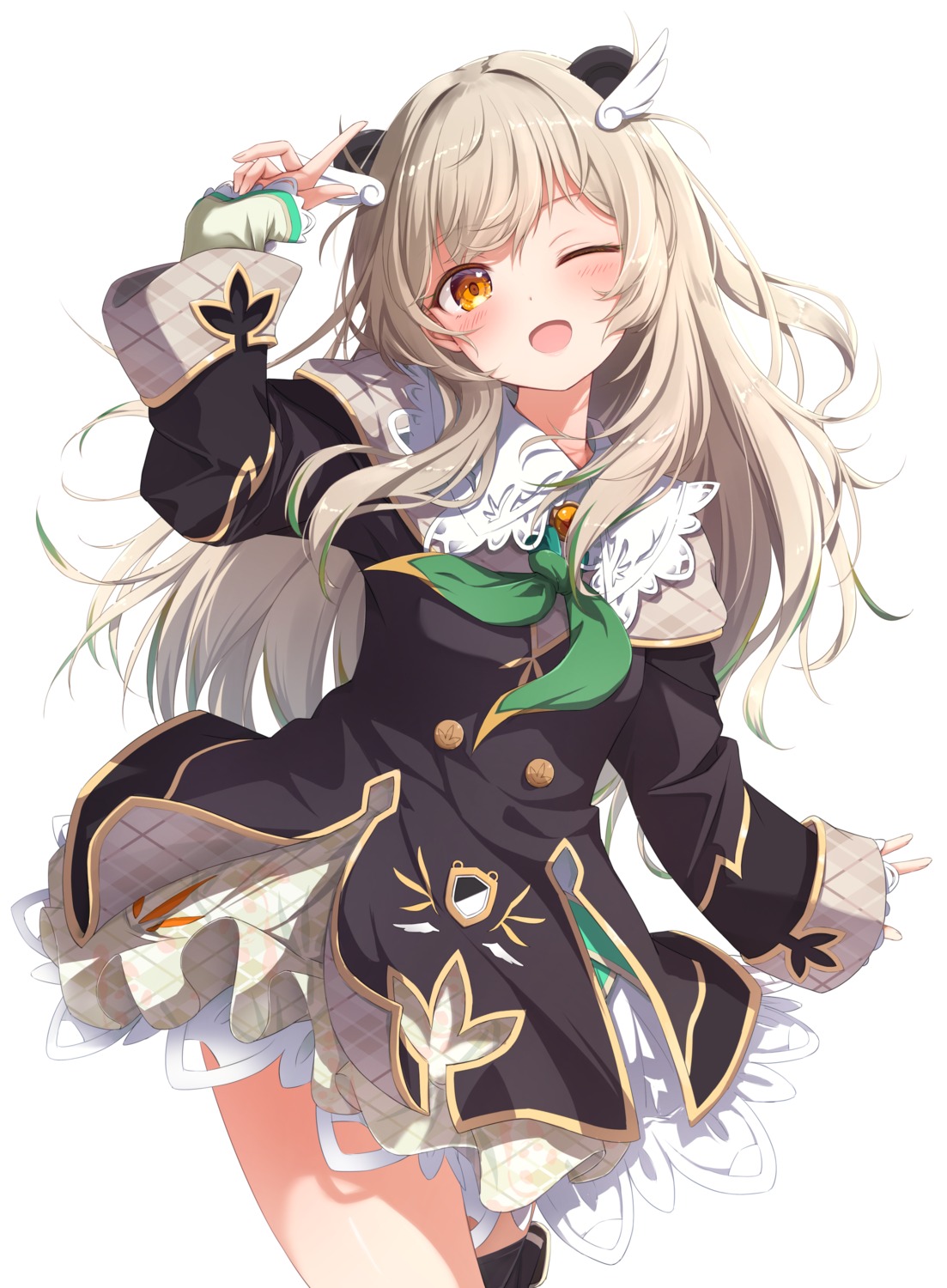 akizuki_rito, amatsuna_sasaha, animal_ears, nanashi_inc., skirt_lift, thighhighs, uniform