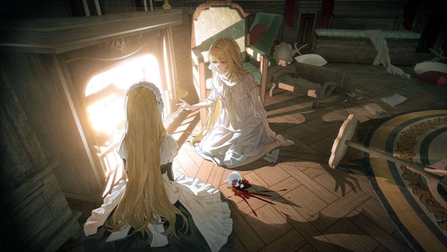 bandages, maid, pajama, see_through, sowb