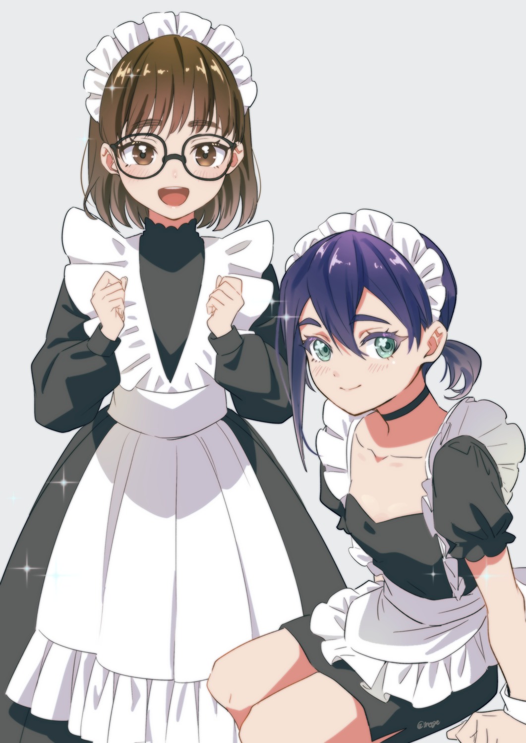 haraga_kurumi, iin_chiyo, kimi_no_koto_ga_dai_dai_dai_dai_daisuki_na_100-nin_no_kanojo, mado_cat02, maid, megane