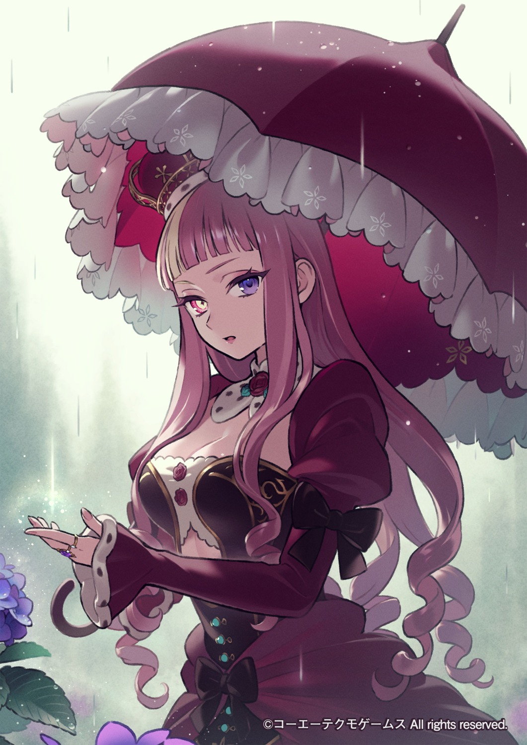 atelier, atelier_resleriana, dress, funuyu, heterochromia, koei_tecmo, lara_trockel, no_bra, umbrella