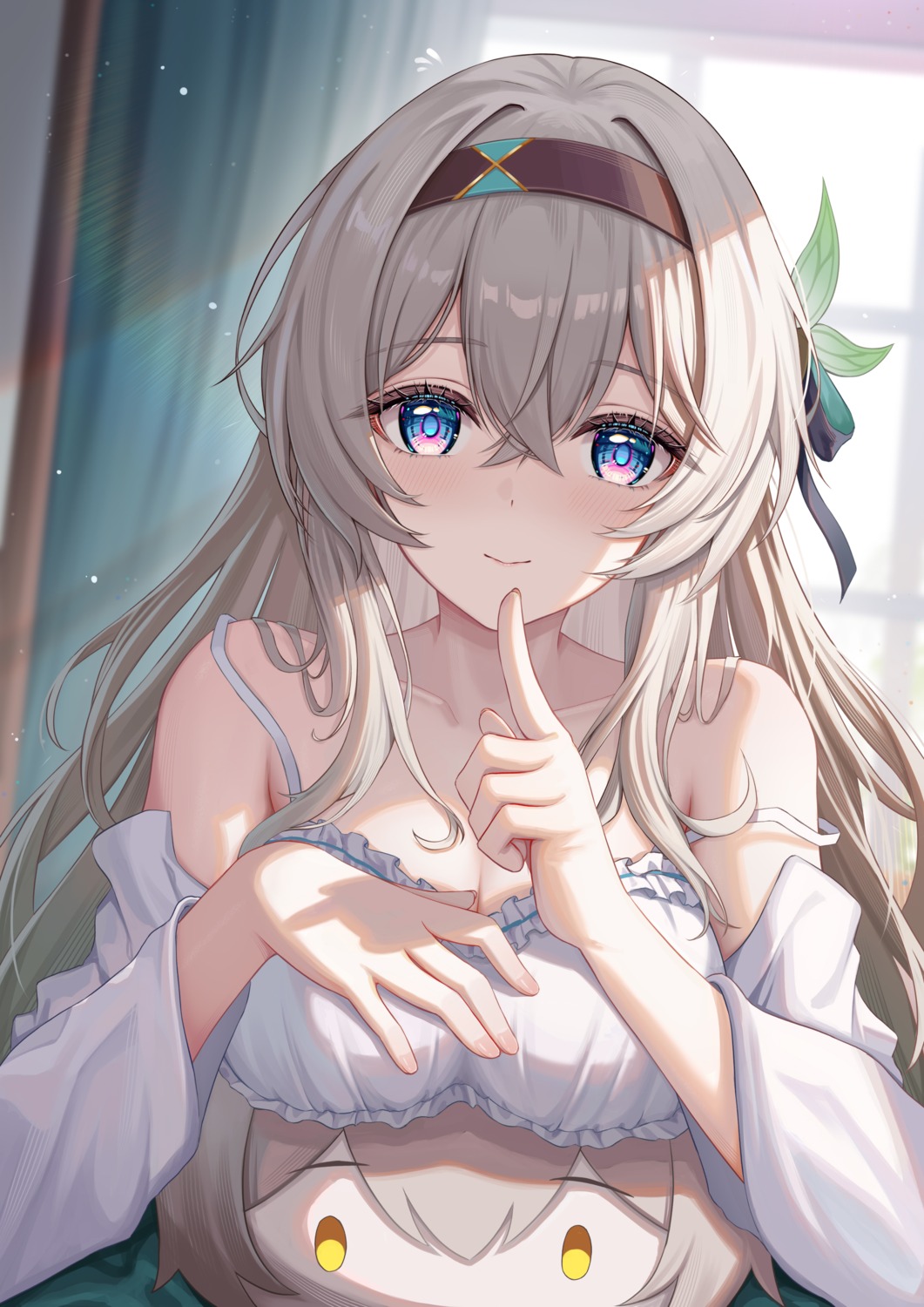 arus, breast_hold, chibi, firefly, honkai:_star_rail, pajama