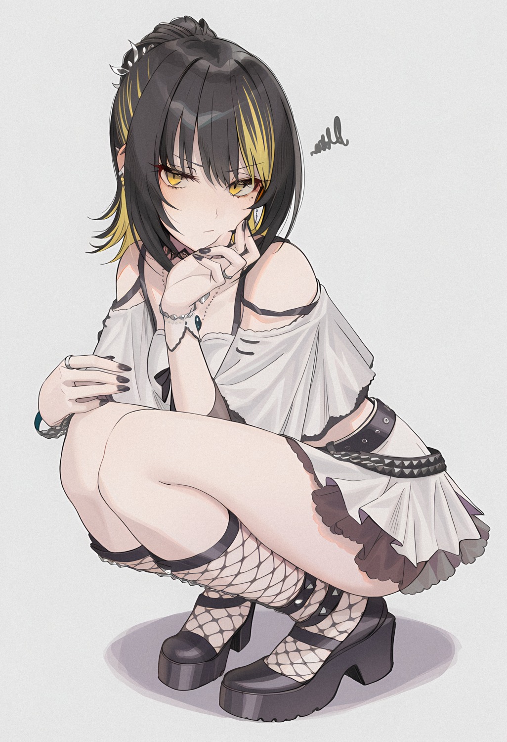 fishnets, heels, ikaruga_luca, see_through, skirt_lift, tagme, the_idolm@ster, the_idolm@ster_shiny_colors