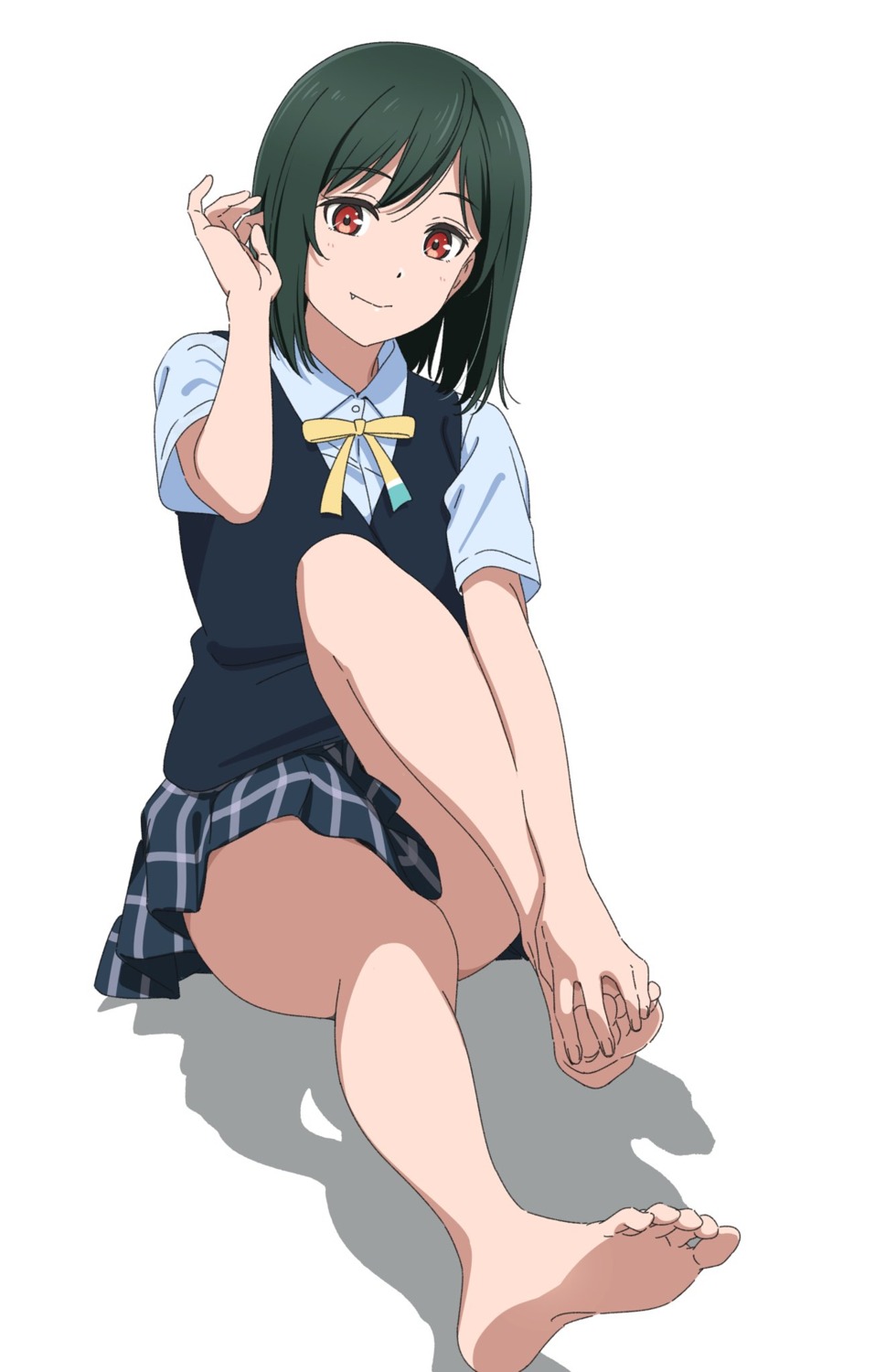feet, love_live!_(series), love_live!_nijigasaki_gakuen_school_idol_doukoukai, mifune_shioriko, sano_keiichi, seifuku, skirt_lift
