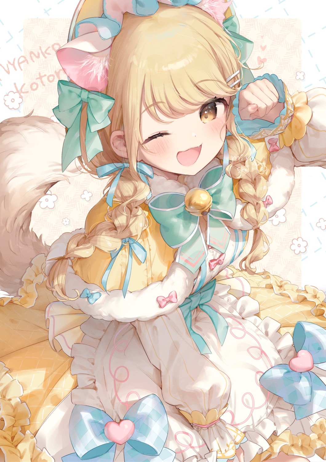 animal_ears, fujita_kotone, gakuen_idolm@ster, m_ydayo, nekomimi, tail, the_idolm@ster