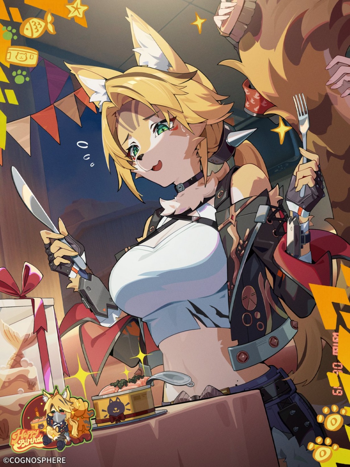 animal_ears, chibi, pulchra_fellini, tagme, tail, torn_clothes, zenless_zone_zero