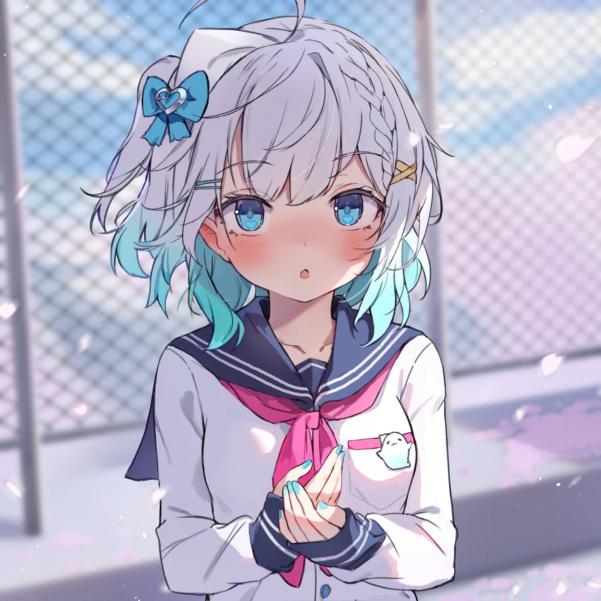 indie_virtual_youtuber, mint_fantome, orobou, seifuku