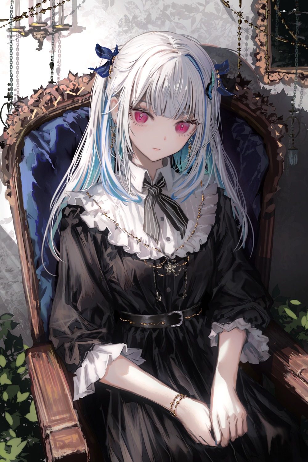 detexted, dress, gothic_lolita, inamori_ryuusa, lize_helesta, lolita_fashion, nijisanji