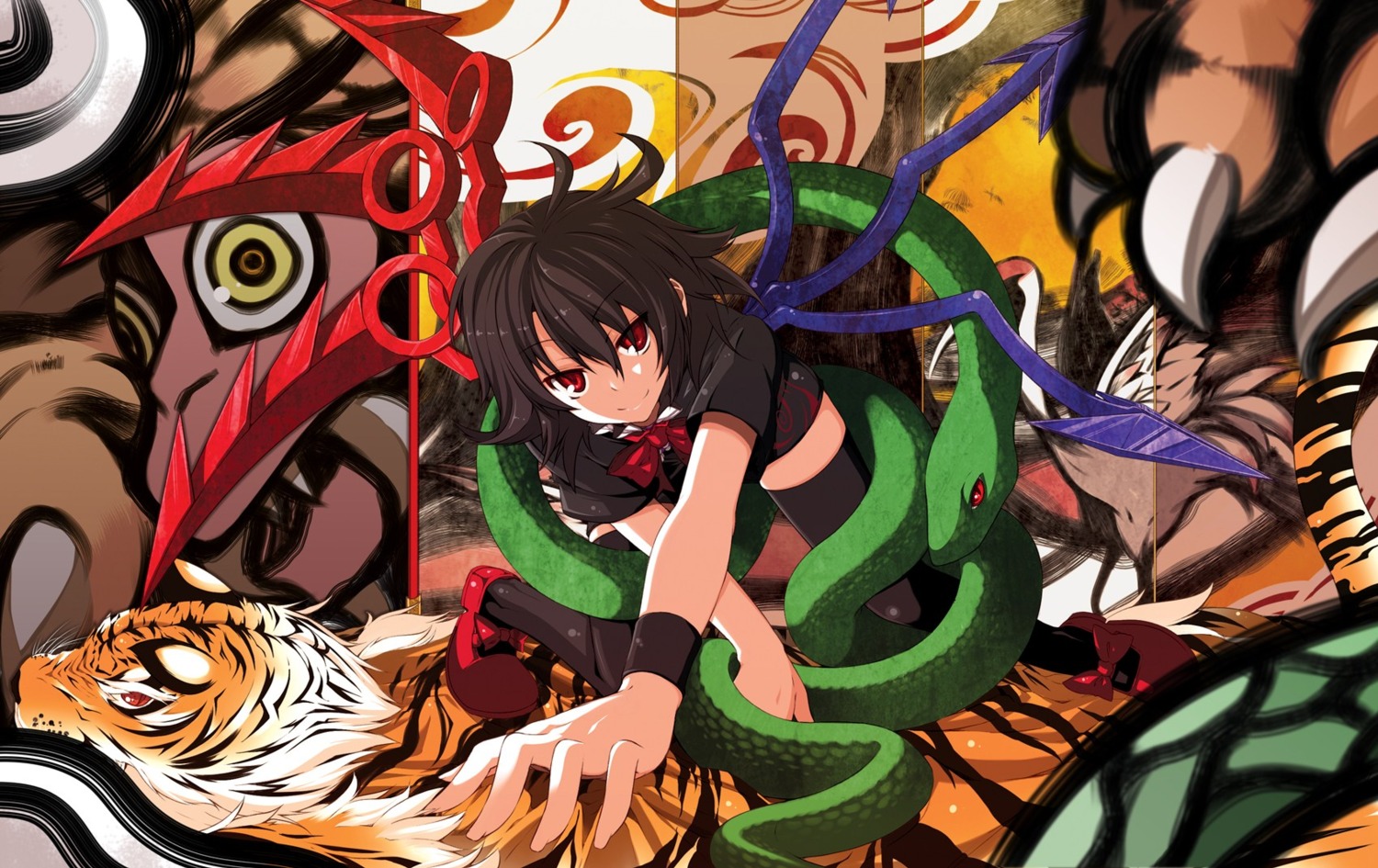 houjuu_nue, rondo, thighhighs, touhou, wings