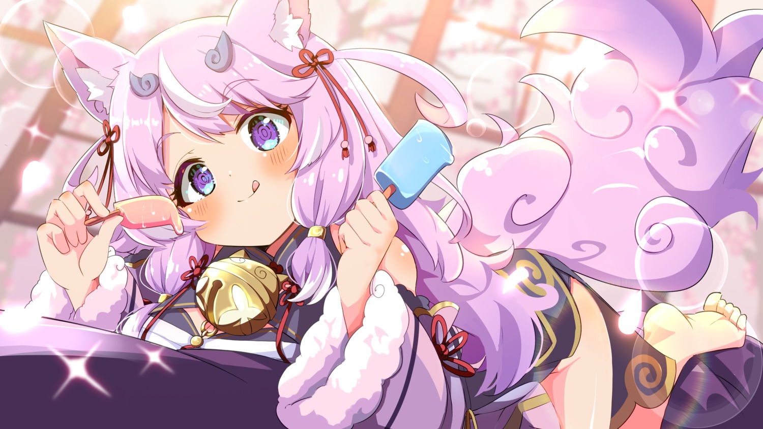 animal_ears, asian_clothes, indie_virtual_youtuber, majima, tail, yuji_(vtuber)