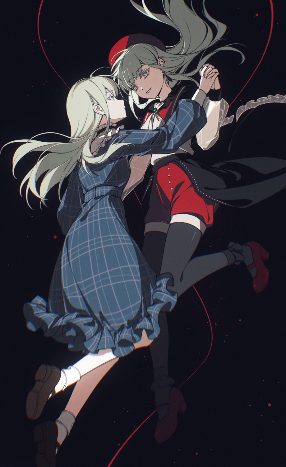 bang_dream!, bang_dream!_ave_mujica, dress, heels, kanvien, pantyhose, see_through, uniform