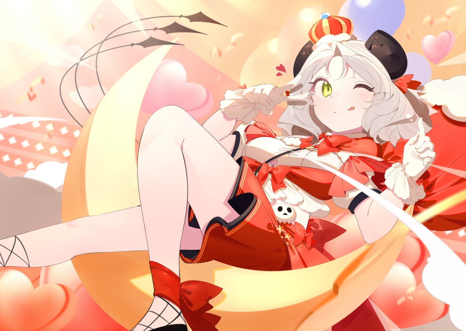 benio_(dontsugel), fishnets, horns, provat_pecora_allieres, skirt_lift, slime_taoshite_300-nen_shiranai_uchi_ni_level_max_ni_nattemashita, tail