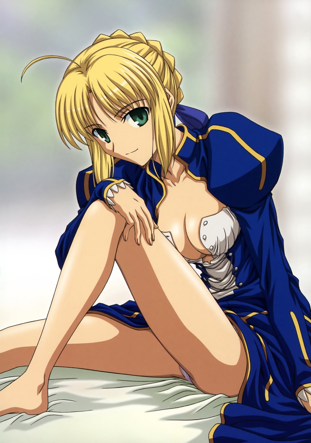 artoria_pendragon_(fate), cleavage, club40, fate/stay_night, ishihara_megumi, no_bra, pantsu