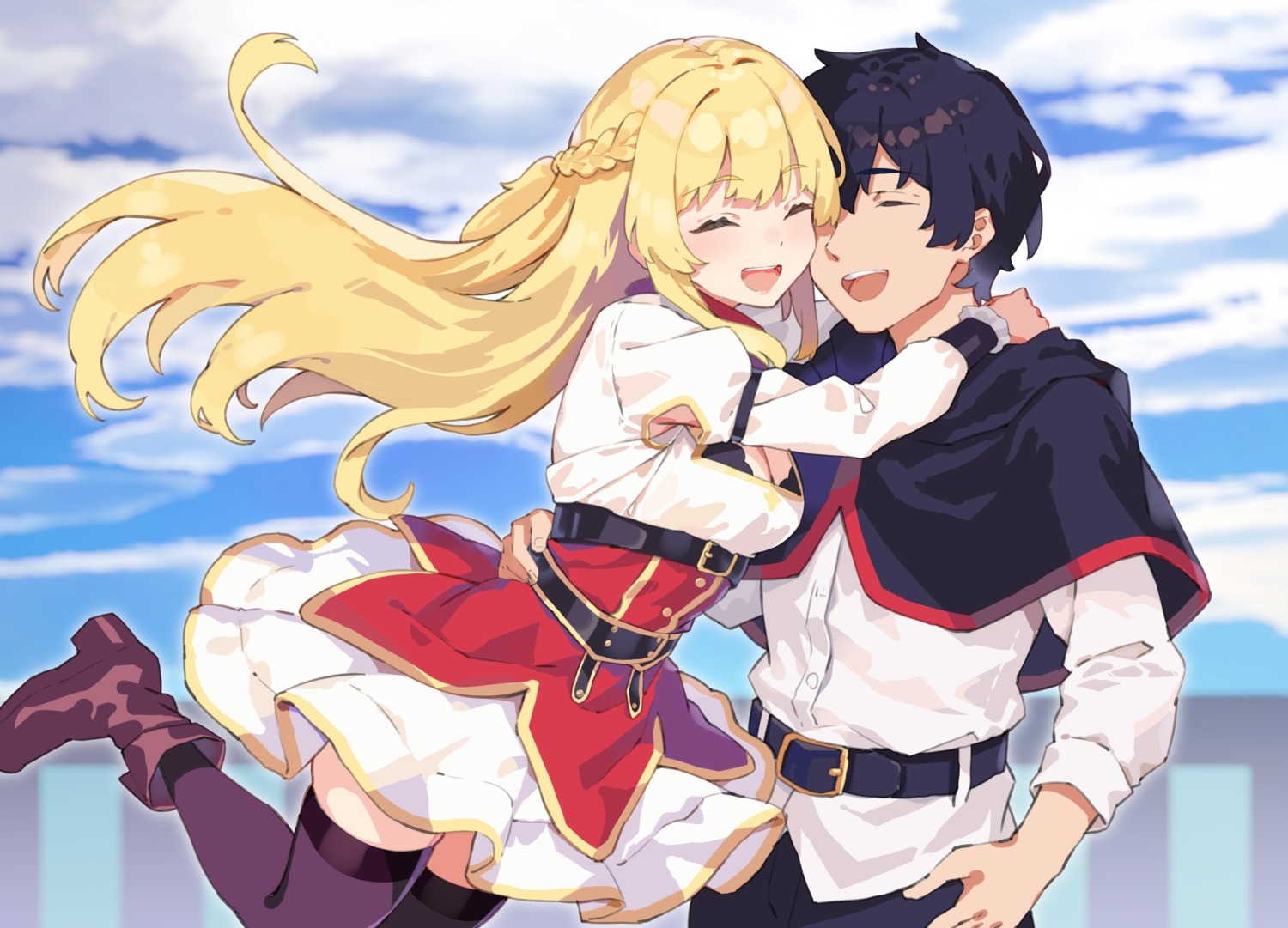 bra, cleavage, dress, gideon_ragnason, heels, rizlet_of_loggervia, shin_no_nakama_ja_nai_to_yuusha_no_party_wo_oidasareta_node_henkyou_de_slow_life_suru_koto_ni_shimashita, skirt_lift