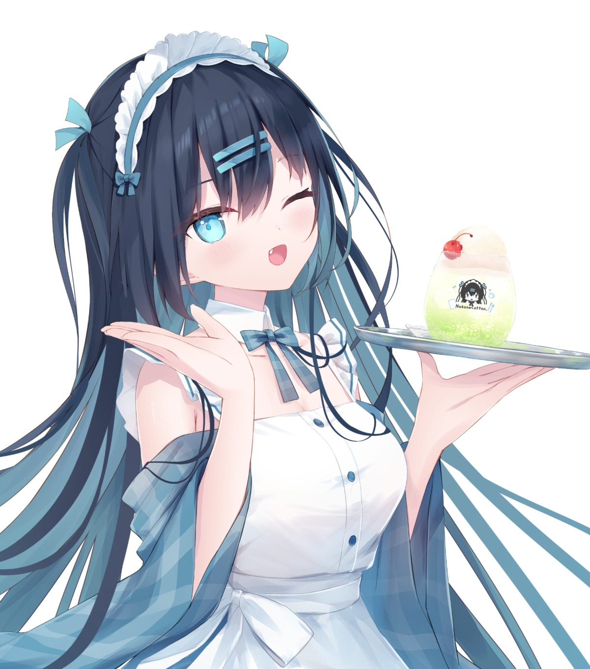 humuyun, maid, tsukune_(humuyun), wa_maid, waitress
