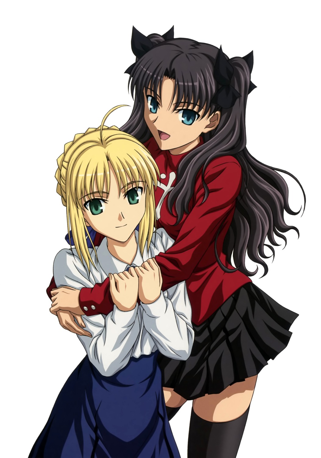 artoria_pendragon_(fate), club40, fate/stay_night, ishihara_megumi, thighhighs, toosaka_rin