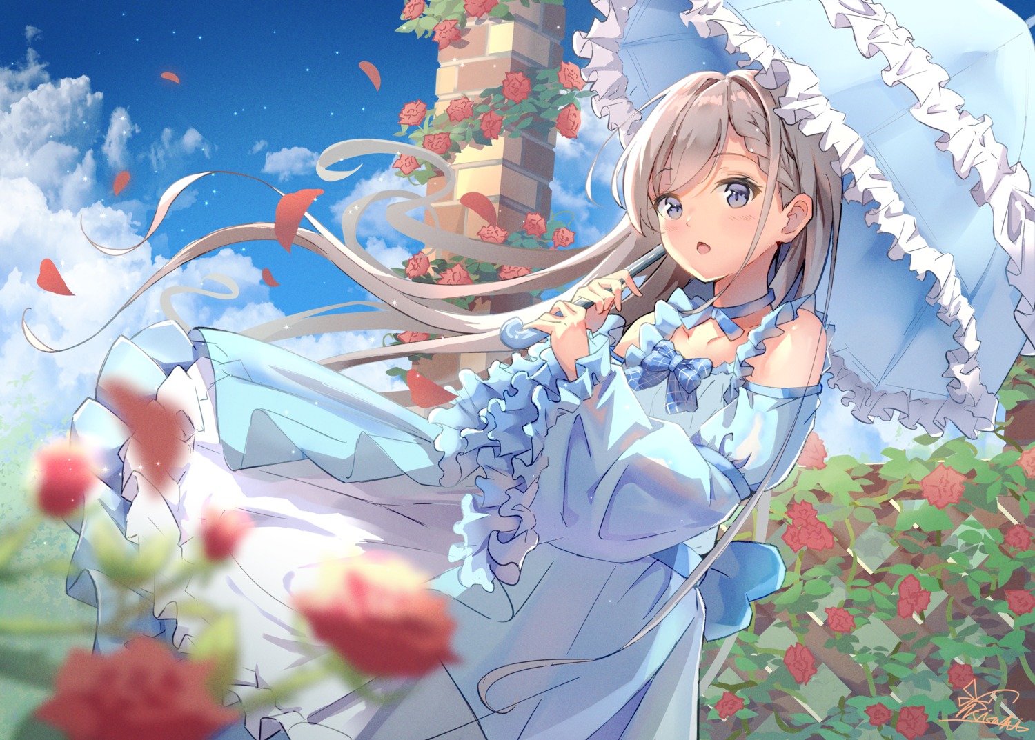 dress, hisakawa_hayate, lolita_fashion, the_idolm@ster, the_idolm@ster_cinderella_girls, umbrella, yukisaki_mizuchi