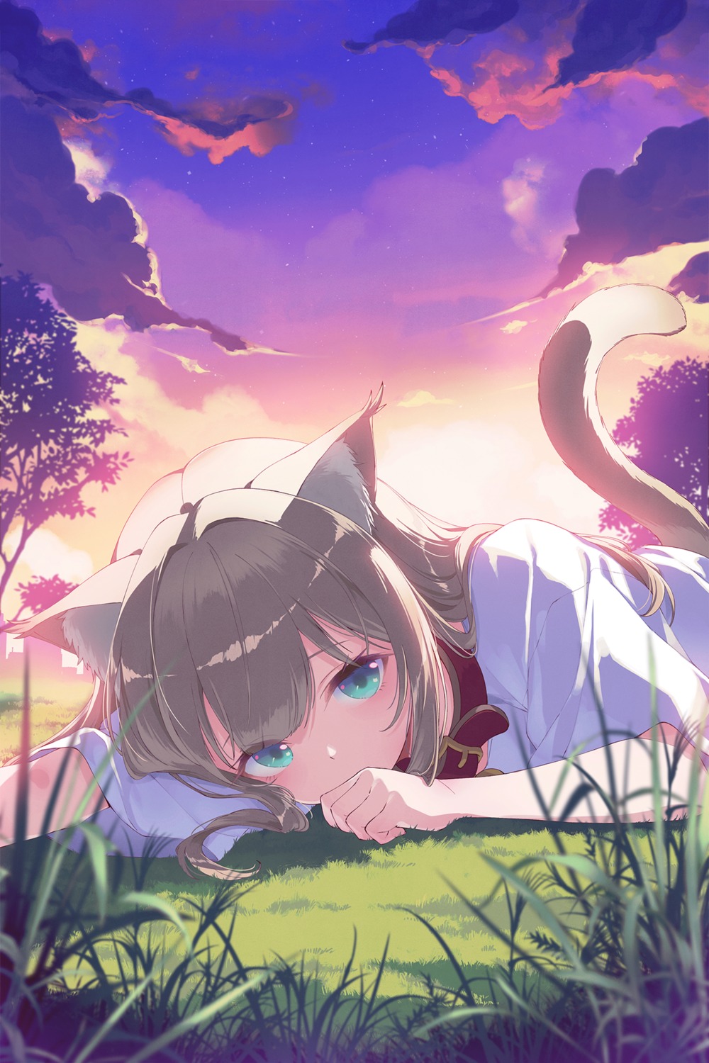 40hara, animal_ears, kinako_(40hara), nekomimi, tail