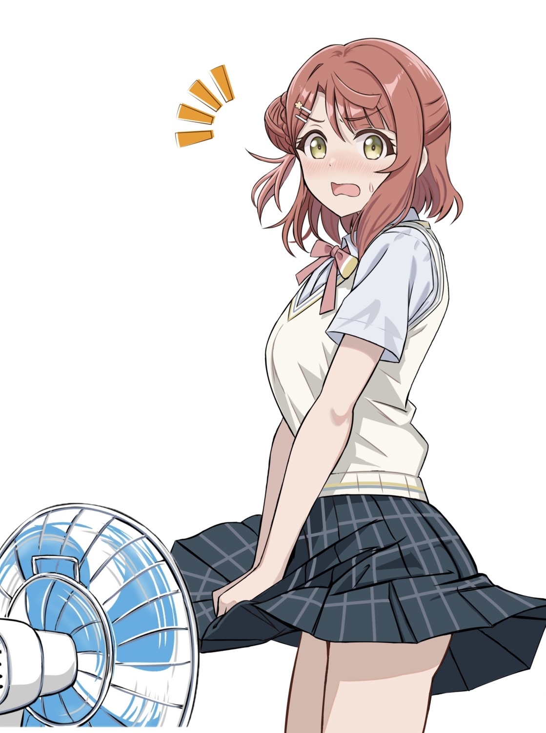 love_live!_(series), love_live!_nijigasaki_gakuen_school_idol_doukoukai, seifuku, skirt_lift, sweater, uehara_ayumu, zaofeng