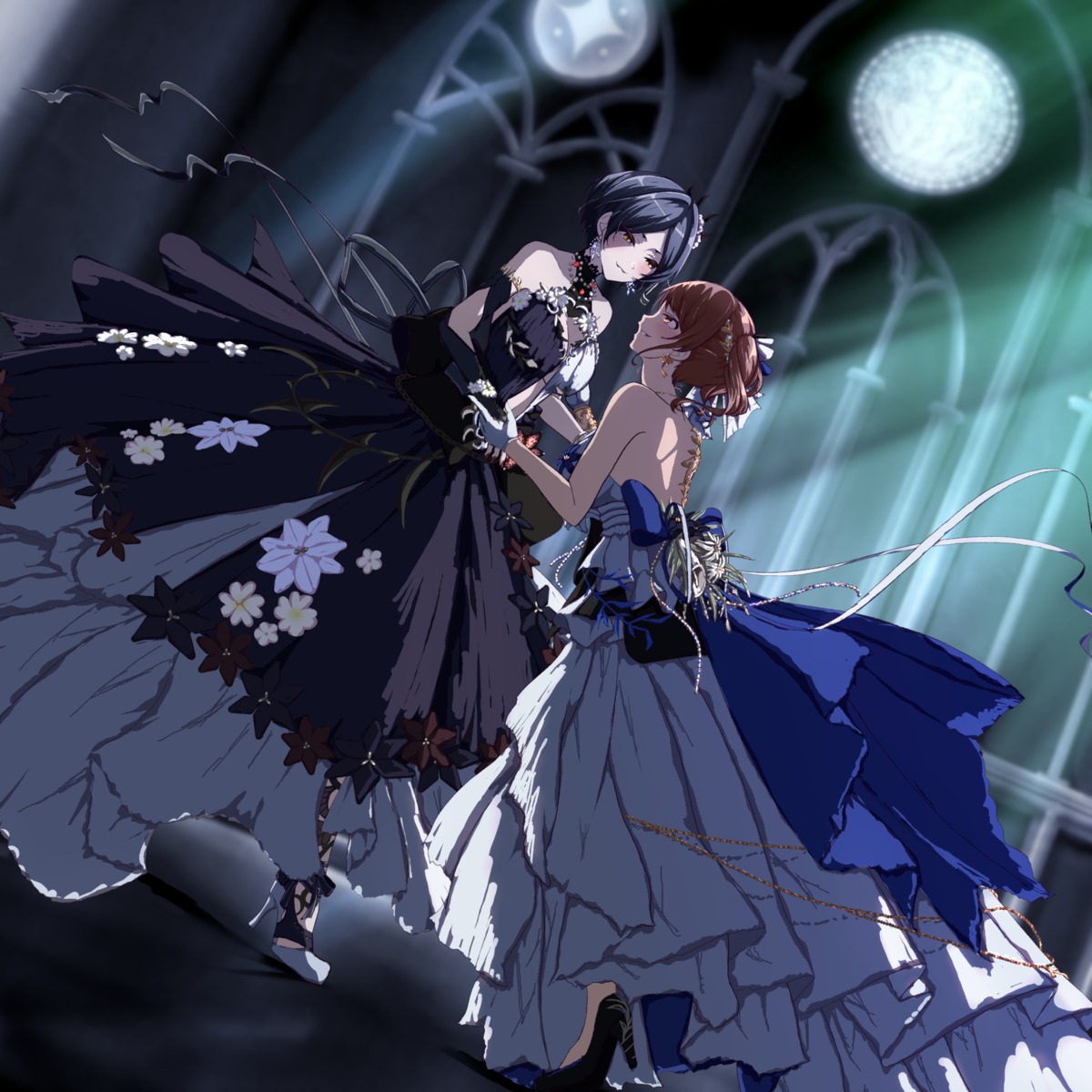 cleavage, dress, hayami_kanade, heels, houjou_karen, no_bra, tagme, the_idolm@ster