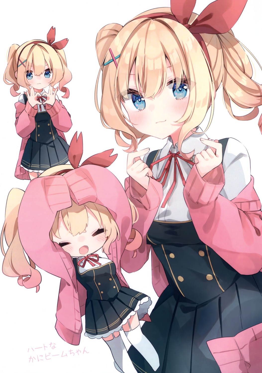 chibi, indie_virtual_youtuber, kani_biimu_(vtuber), no_name, pirose, seifuku, stockings, sweater