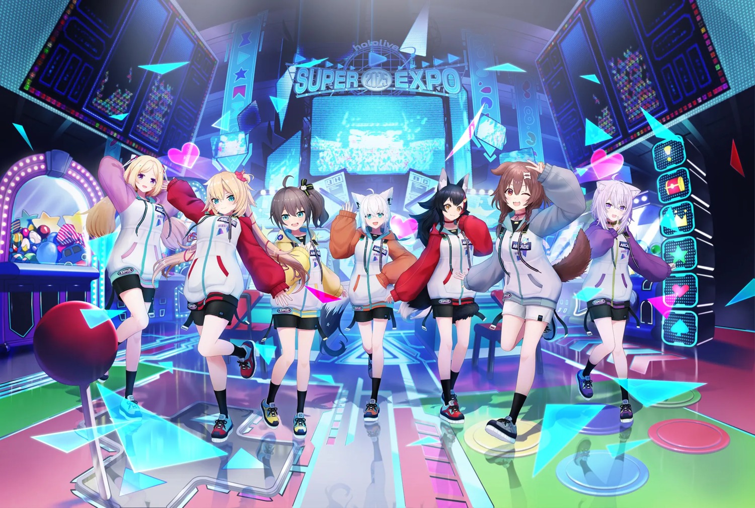 akai_haato, aki_rosenthal, animal_ears, hololive, hololive_gamers, inugami_korone, inumimi, kitsune
