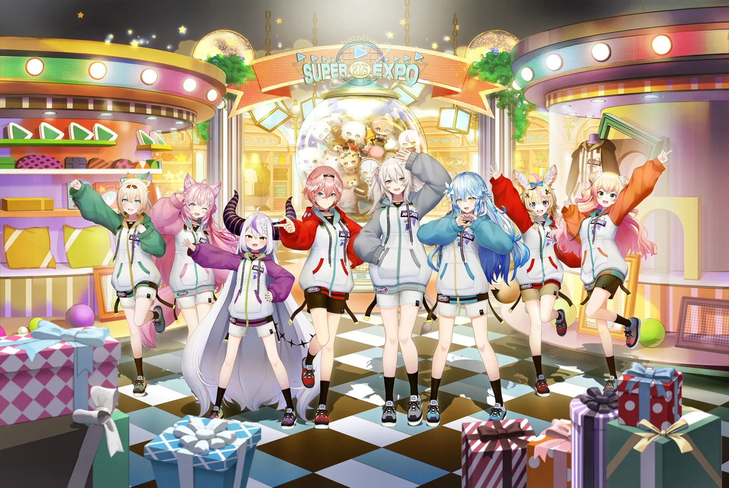animal_ears, elf, hakui_koyori, hololive, horns, kazama_iroha, la+_darknesss, momosuzu_nene