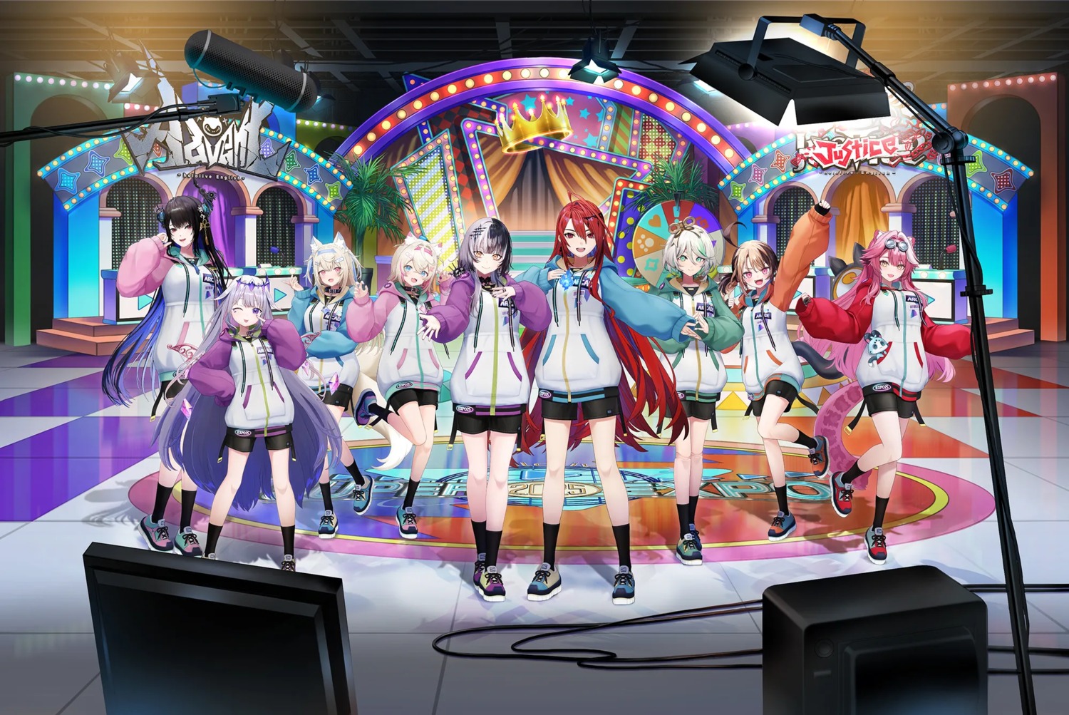 animal_ears, bandaid, cecilia_immergreen, elizabeth_rose_bloodflame, fuwawa_abyssgard, gigi_murin, hololive, hololive_english