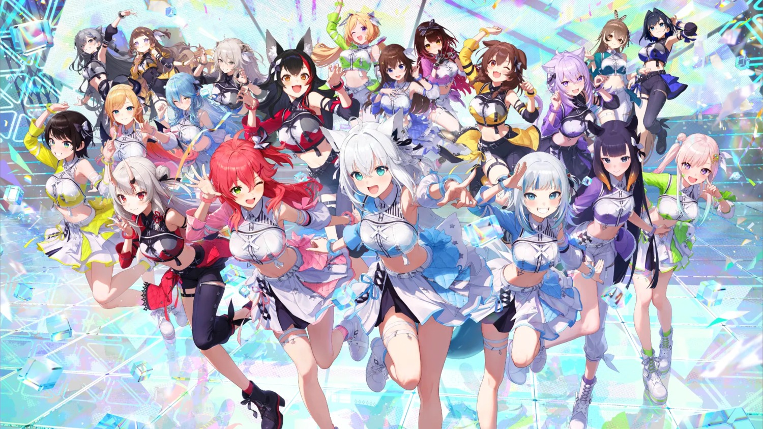 airani_iofifteen, aki_rosenthal, animal_ears, anya_melfissa, elf, garter, gawr_gura, hololive