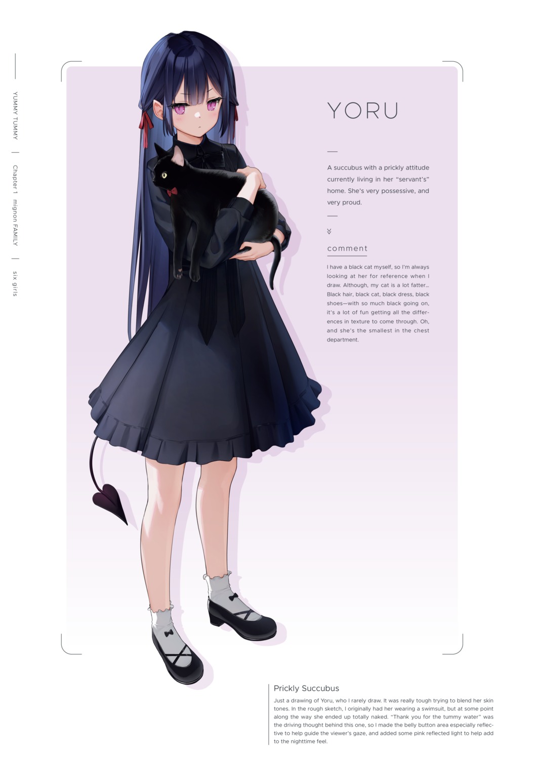 digital_version, dress, mignon, neko, pointy_ears, tail, translated, yoru_(mignon)