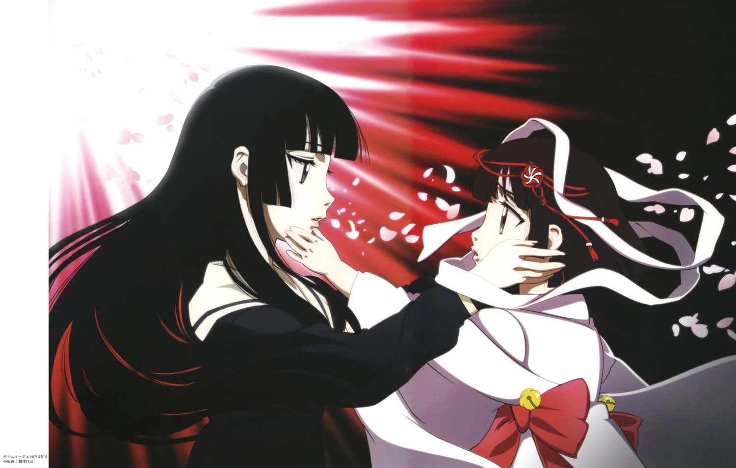 aizawa_masahiro, enma_ai, japanese_clothes, jigoku_shoujo, seifuku