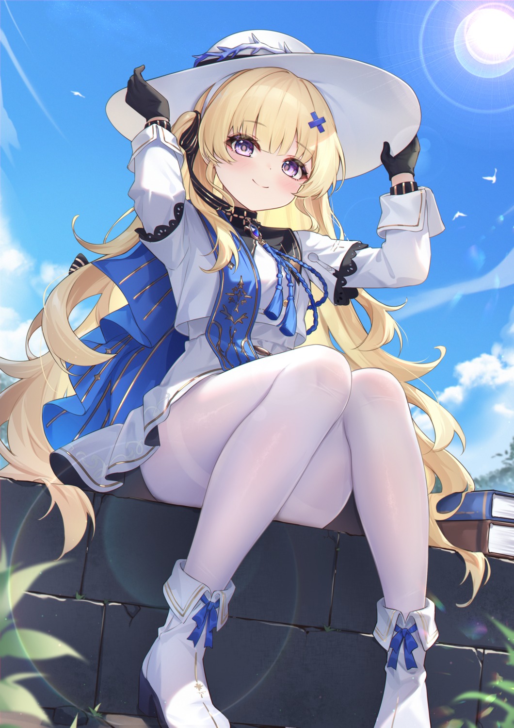 heels, kuroida, pantyhose, phoebe, skirt_lift, wuthering_waves