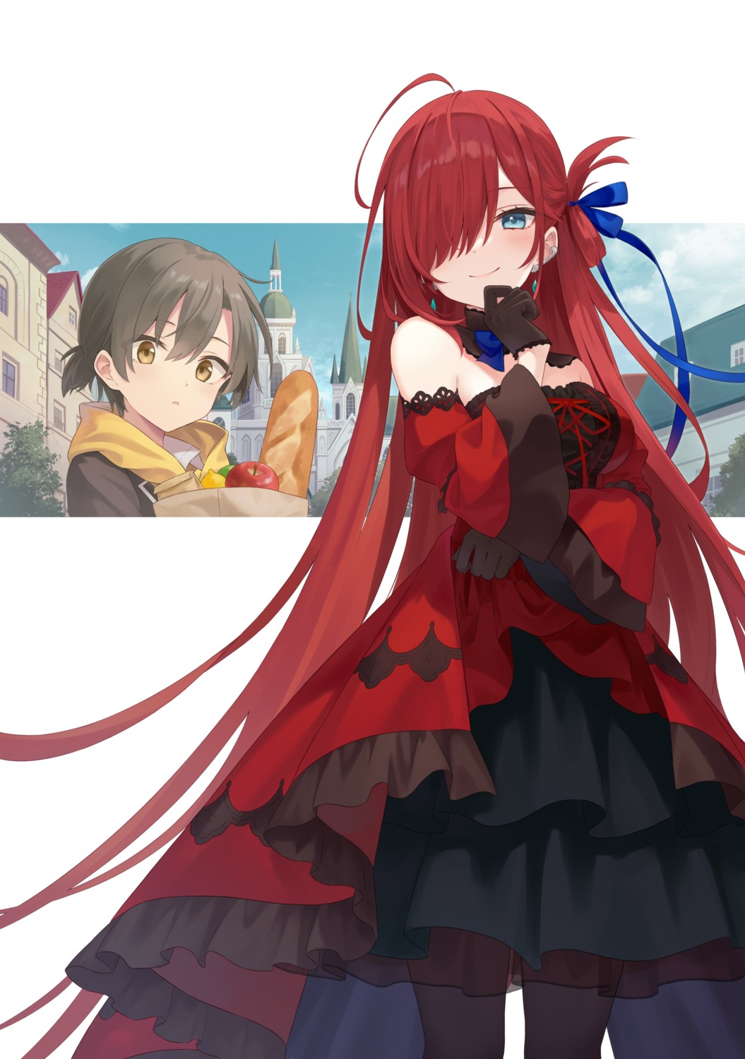 azuuru, dress, inori_no_kuni_no_riviere, lolita_fashion, majo_no_tabitabi, mcmillia_(majotabi), no_bra, pantyhose