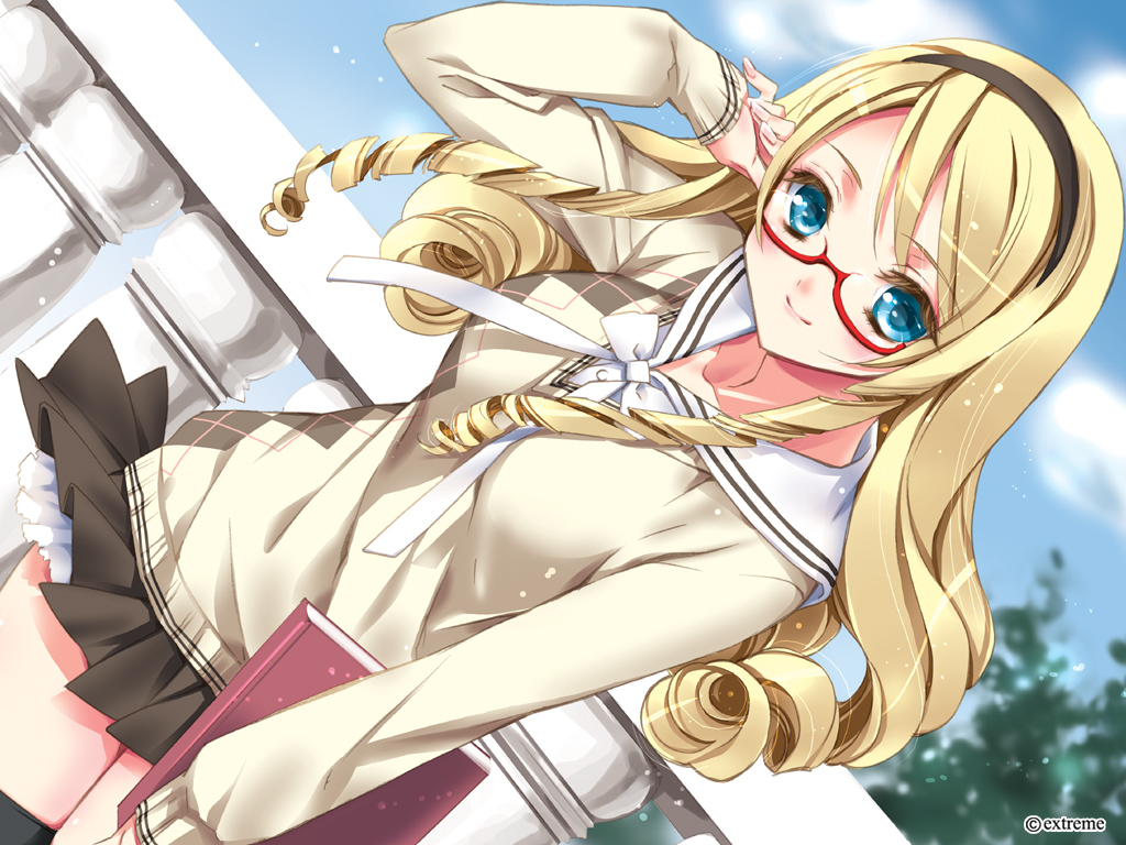 alice_(pairon), kamiya_maneki, megane, momoiro_taisen_pairon, seifuku, wallpaper