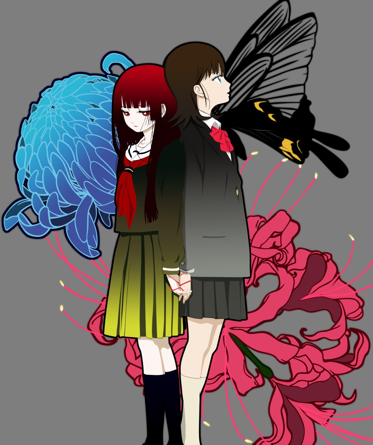 enma_ai, jigoku_shoujo, mikage_yuzuki, transparent_png, vector_trace