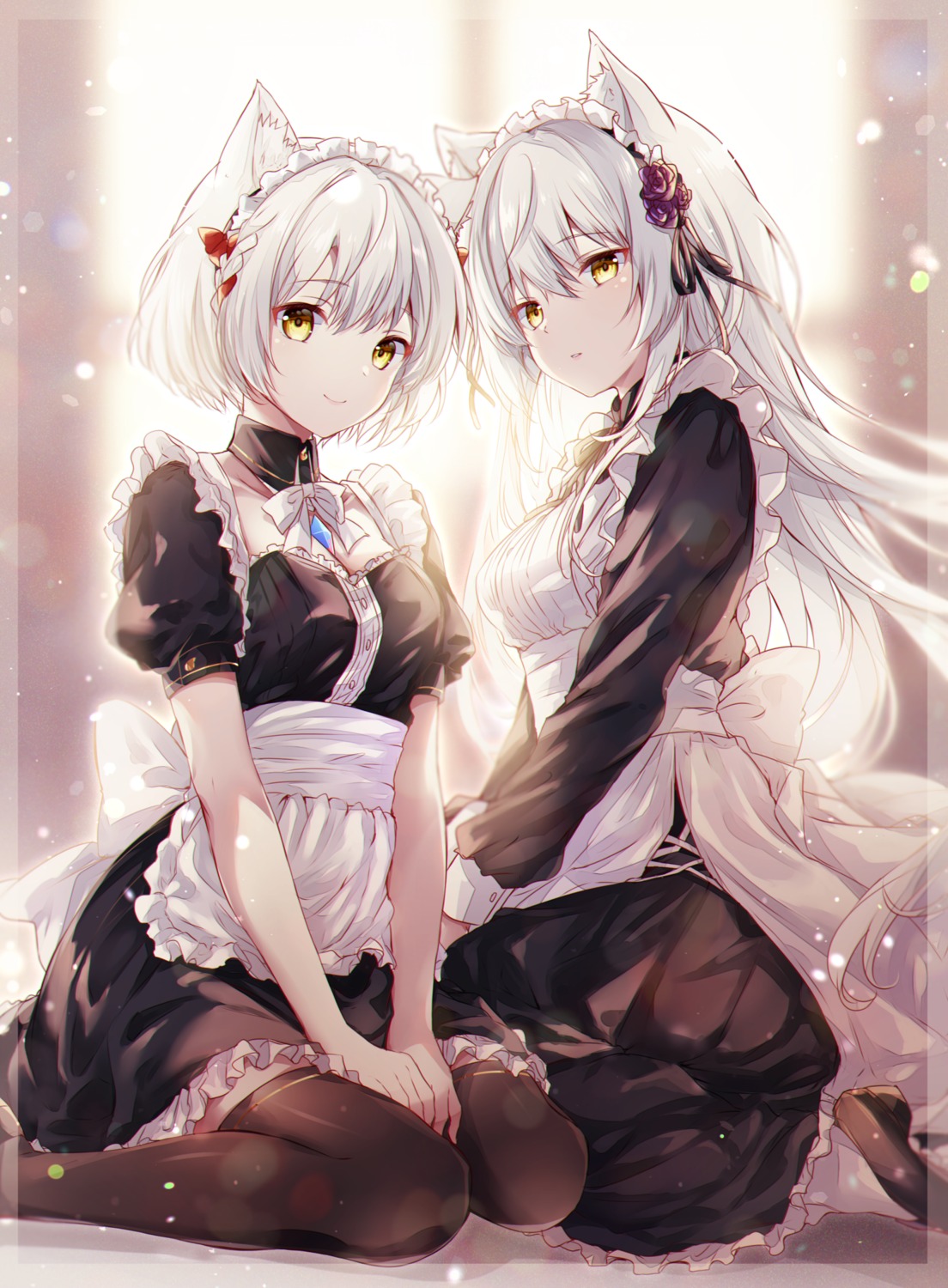 animal_ears, m_(xenoblade_3), maid, mio_(xenoblade_3), nekomimi, thighhighs, ui_frara, xenoblade_(series)