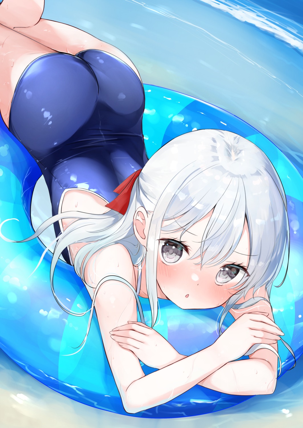 ass, hamaken., school_swimsuit, swimsuits, wet