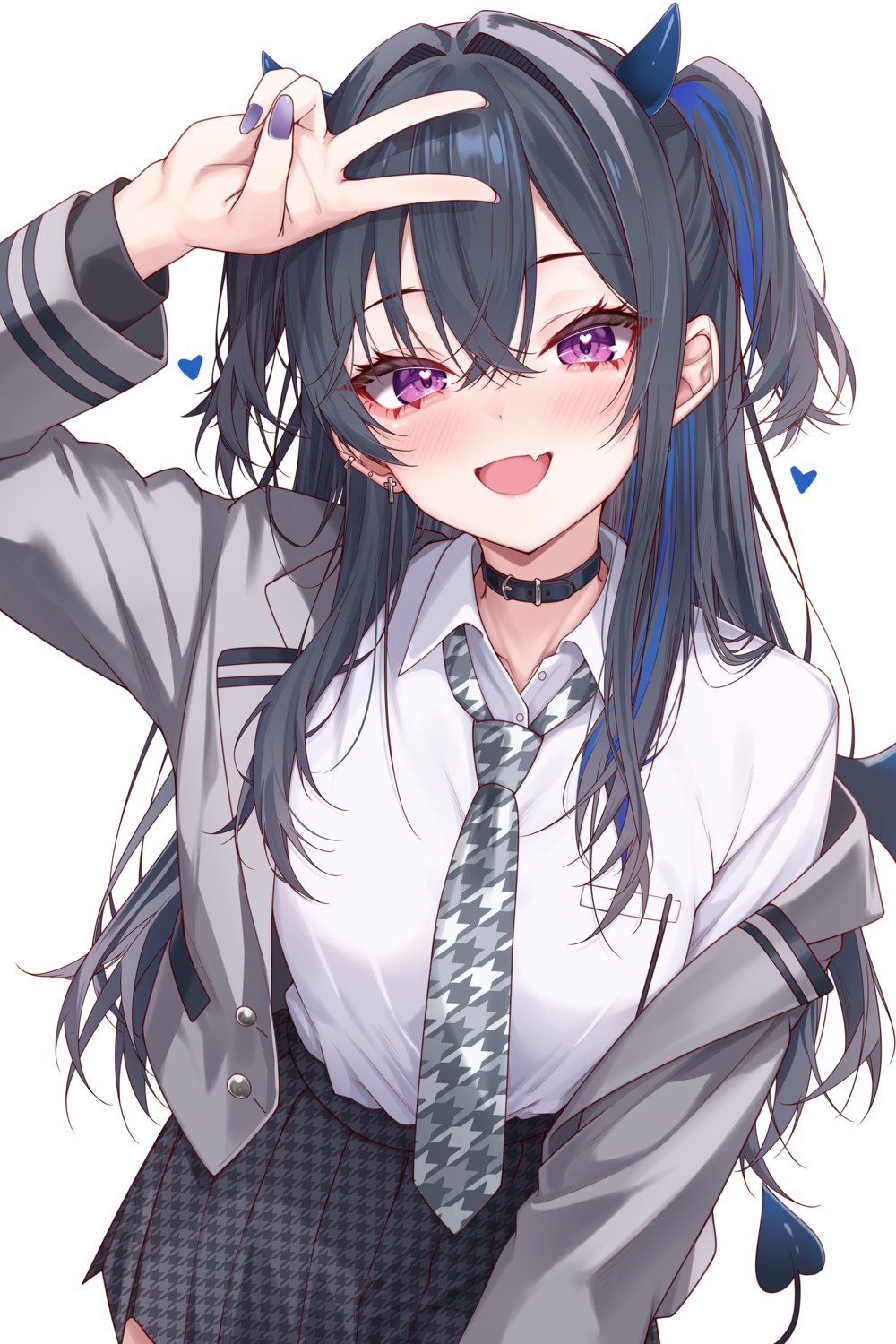 amaki_daisuke, horns, ichinose_uruha, lupinus_virtual_games, seifuku, tail, vspo!, wings