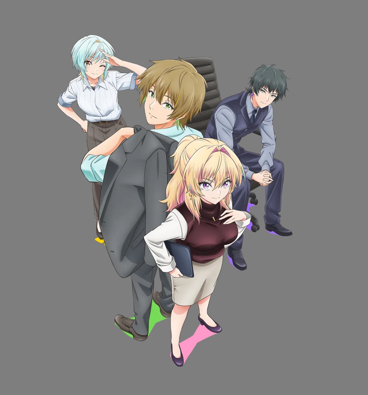 bukiyou_na_senpai., business_suit, dress_shirt, heels, hotta_mio, kamegawa_yuu, kankaiji_ritsu, kannawa_azusa