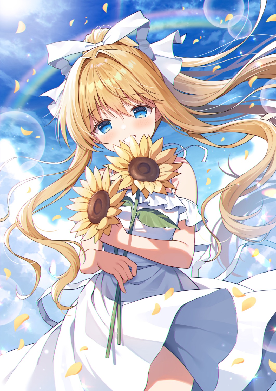 air, dress, kamio_misuzu, mauve, skirt_lift, summer_dress