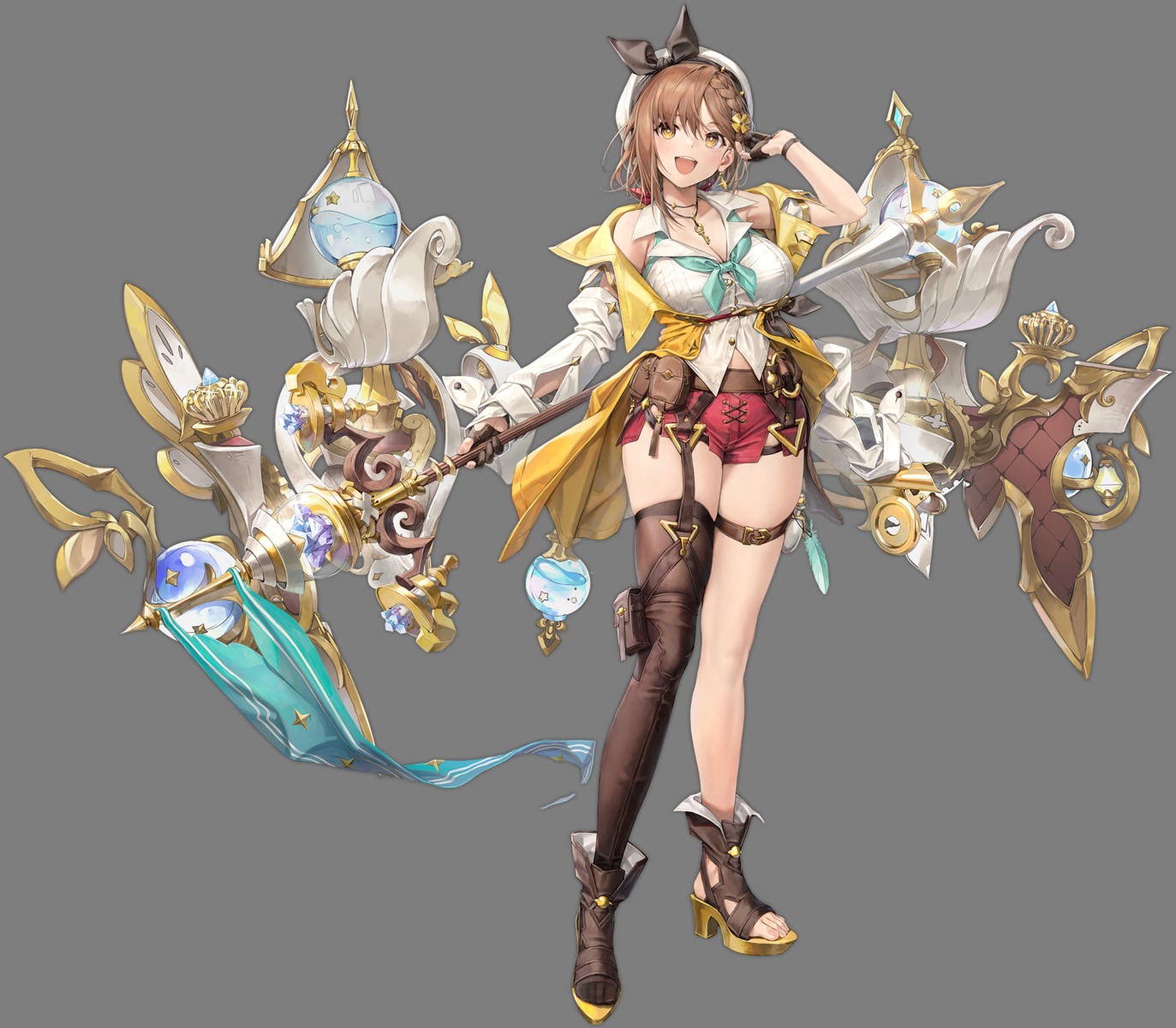 atelier, atelier_ryza, atelier_ryza_2, azur_lane, cleavage, douyacai, garter, heels