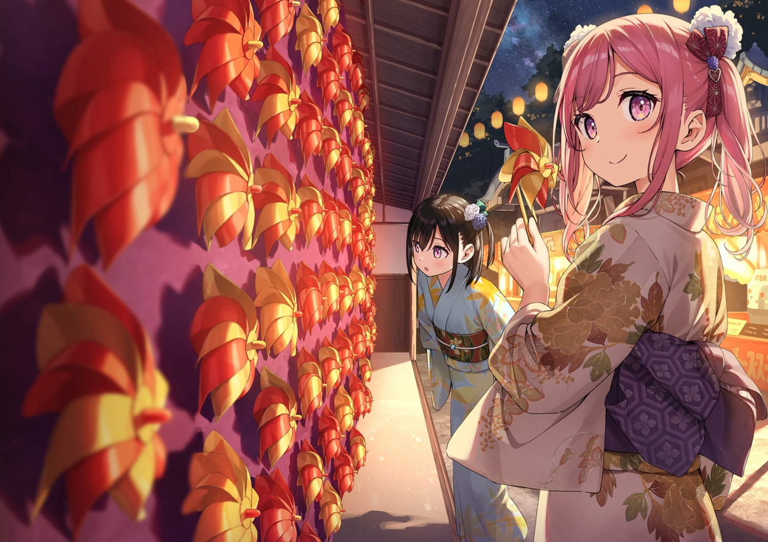kantoku, kurumi_(kantoku), shizuku_(kantoku), yukata