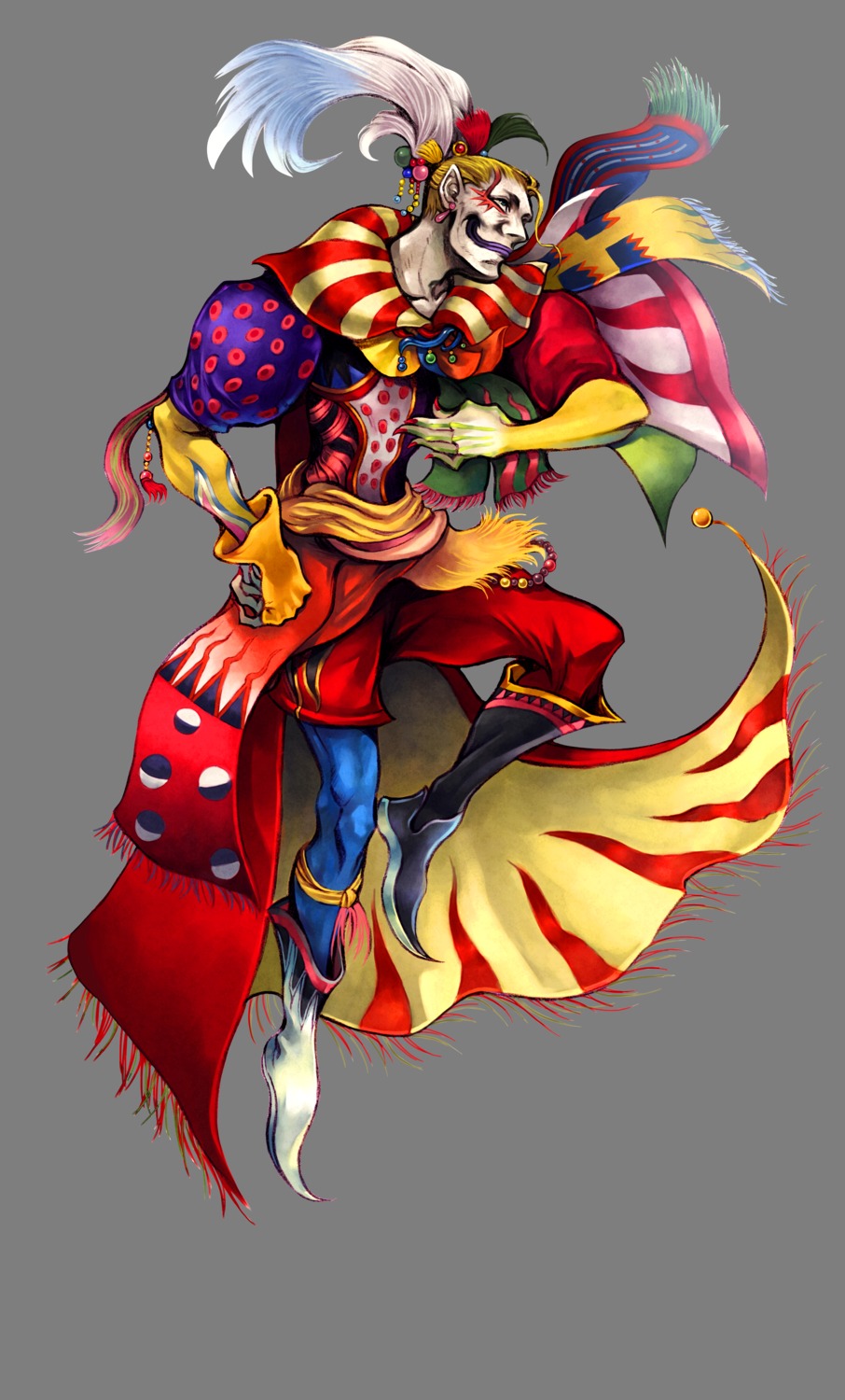 dissidia_final_fantasy, final_fantasy, final_fantasy_vi, kefka_palazzo, male, nomura_tetsuya, square_enix, transparent_png